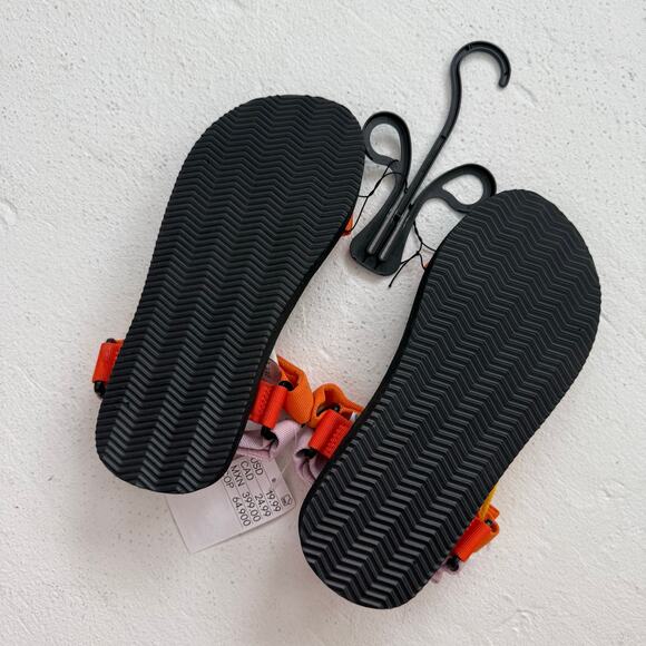 H&M Velcro Hook & Loop Orange Sandals, Size 7-8 - Picture 4 of 4